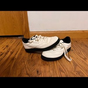 Cardi b Reebok classic. Leather cream / white with black soles. Size 4.5 kids